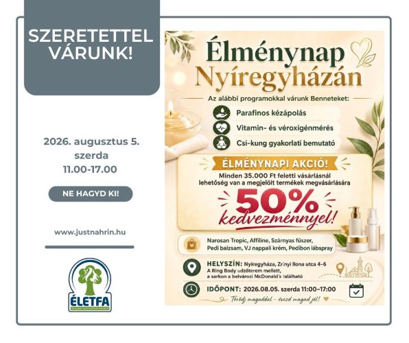 ÉLMÉNYNAP – Szeretettel vár a Nyíregyházi Klubraktár